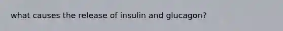 what causes the release of insulin and glucagon?