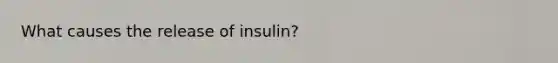 What causes the release of insulin?