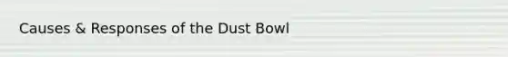 Causes & Responses of the Dust Bowl