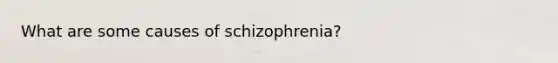 What are some causes of schizophrenia?