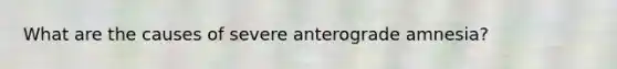 What are the causes of severe anterograde amnesia?