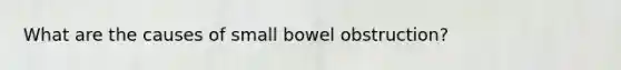 What are the causes of small bowel obstruction?