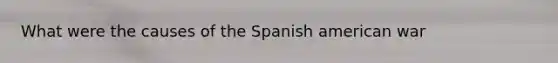 What were the causes of the Spanish american war