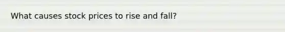 What causes stock prices to rise and fall?