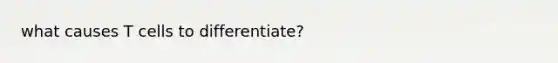 what causes T cells to differentiate?