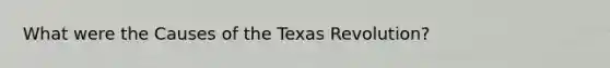 What were the Causes of the Texas Revolution?