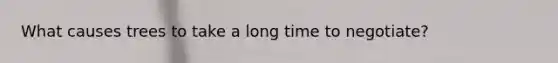 What causes trees to take a long time to negotiate?
