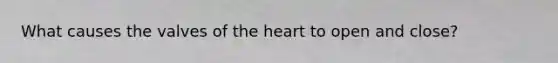 What causes the valves of <a href='https://www.questionai.com/knowledge/kya8ocqc6o-the-heart' class='anchor-knowledge'>the heart</a> to open and close?