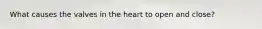 What causes the valves in the heart to open and close?