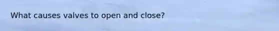 What causes valves to open and close?