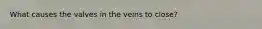 What causes the valves in the veins to close?
