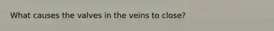 What causes the valves in the veins to close?