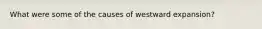 What were some of the causes of westward expansion?