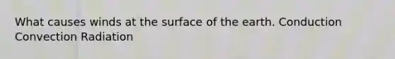 What causes winds at the surface of the earth. Conduction Convection Radiation