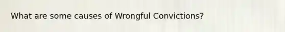 What are some causes of Wrongful Convictions?