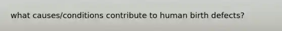 what causes/conditions contribute to human birth defects?