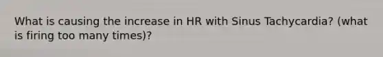 What is causing the increase in HR with Sinus Tachycardia? (what is firing too many times)?