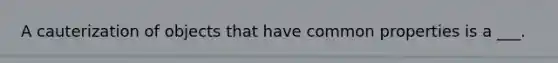 A cauterization of objects that have common properties is a ___.