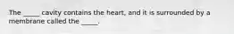 The _____ cavity contains the heart, and it is surrounded by a membrane called the _____.