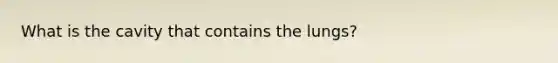 What is the cavity that contains the lungs?