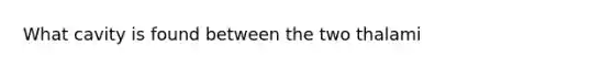 What cavity is found between the two thalami