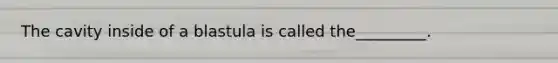 The cavity inside of a blastula is called the_________.