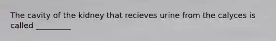 The cavity of the kidney that recieves urine from the calyces is called _________