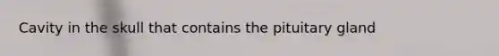 Cavity in the skull that contains the pituitary gland