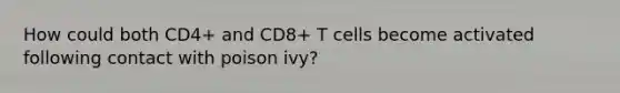 How could both CD4+ and CD8+ T cells become activated following contact with poison ivy?