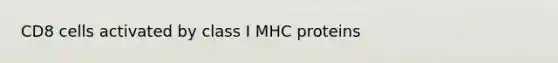 CD8 cells activated by class I MHC proteins