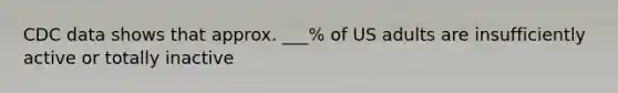 CDC data shows that approx. ___% of US adults are insufficiently active or totally inactive