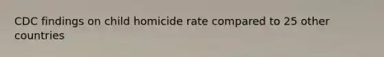 CDC findings on child homicide rate compared to 25 other countries