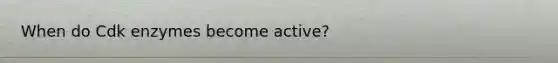 When do Cdk enzymes become active?