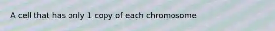 A cell that has only 1 copy of each chromosome