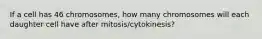 If a cell has 46 chromosomes, how many chromosomes will each daughter cell have after mitosis/cytokinesis?