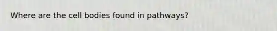 Where are the cell bodies found in pathways?