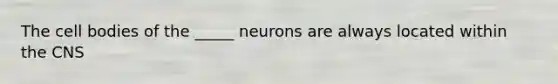 The cell bodies of the _____ neurons are always located within the CNS