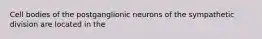 Cell bodies of the postganglionic neurons of the sympathetic division are located in the