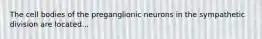 The cell bodies of the preganglionic neurons in the sympathetic division are located...