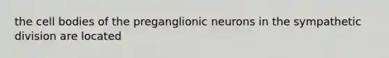 the cell bodies of the preganglionic neurons in the sympathetic division are located