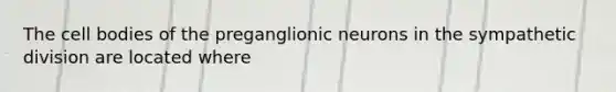 The cell bodies of the preganglionic neurons in the sympathetic division are located where