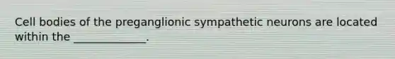 Cell bodies of the preganglionic sympathetic neurons are located within the _____________.