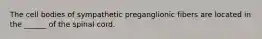 The cell bodies of sympathetic preganglionic fibers are located in the ______ of the spinal cord.