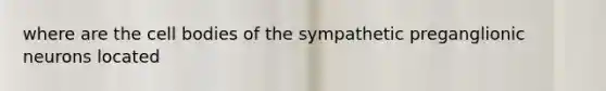 where are the cell bodies of the sympathetic preganglionic neurons located