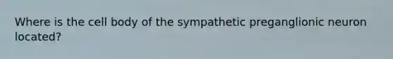 Where is the cell body of the sympathetic preganglionic neuron located?