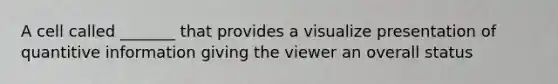 A cell called _______ that provides a visualize presentation of quantitive information giving the viewer an overall status