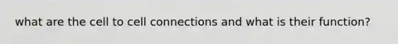 what are the cell to cell connections and what is their function?