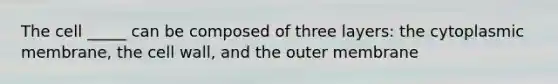 The cell _____ can be composed of three layers: the cytoplasmic membrane, the cell wall, and the outer membrane