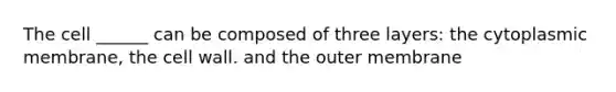 The cell ______ can be composed of three layers: the cytoplasmic membrane, the cell wall. and the outer membrane