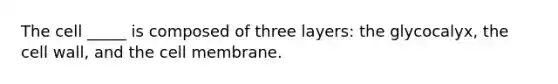 The cell _____ is composed of three layers: the glycocalyx, the cell wall, and the cell membrane.